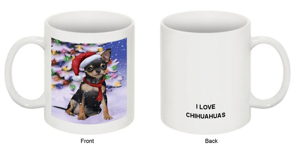 Winterland Wonderland Chihuahua Dog In Christmas Holiday Scenic Background  Coffee Mug MUG48780