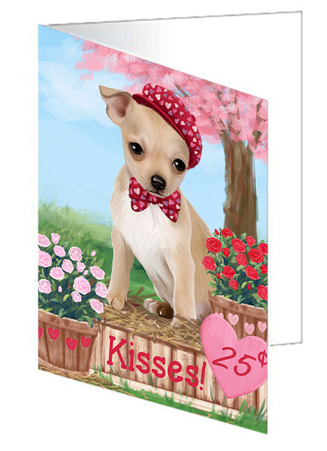 Rosie 25 Cent Kisses Chihuahua Dog Handmade Artwork Assorted Pets Greeting Cards and Note Cards with Envelopes for All Occasions and Holiday Seasons GCD73835