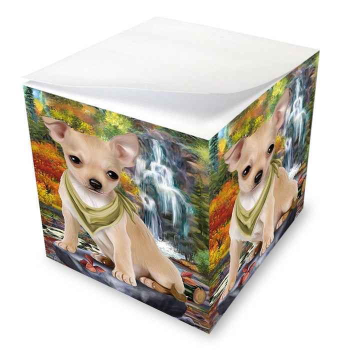 Scenic Waterfall Chihuahua Dog Note Cube NOC51856