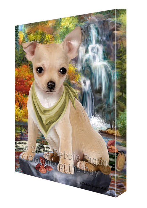 Scenic Waterfall Chihuahua Dog Canvas Print Wall Art Décor CVS83969