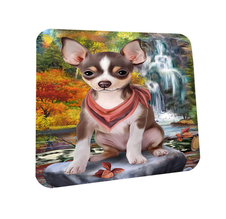 Scenic Waterfall Chihuahua Dog Coasters Set of 4 CST51816