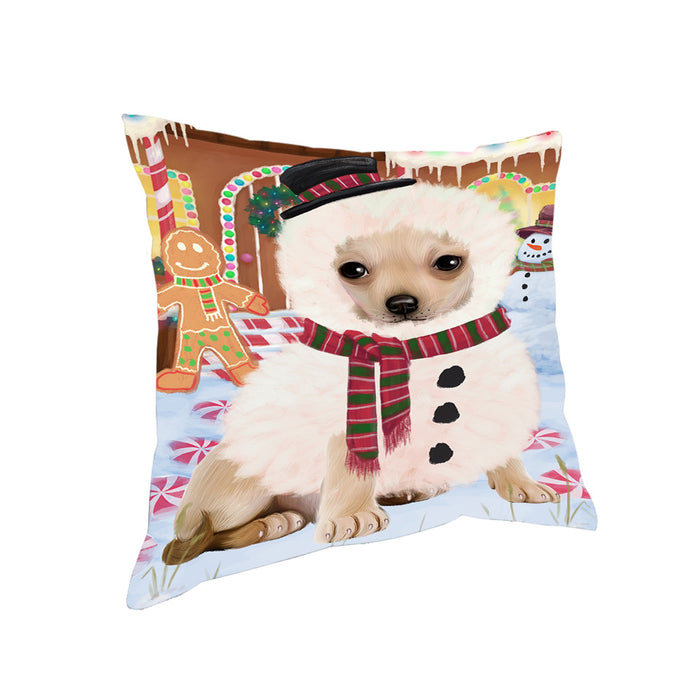 Christmas Gingerbread House Candyfest Chihuahua Dog Pillow PIL79512