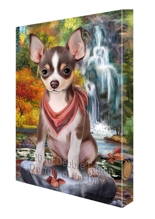 Scenic Waterfall Chihuahua Dog Canvas Print Wall Art Décor CVS83978