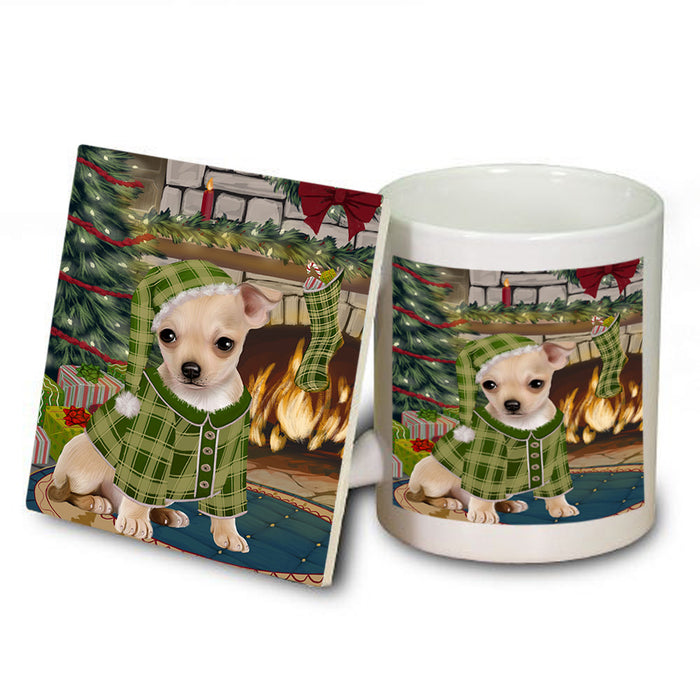 The Stocking was Hung Chihuahua Dog Mug and Coaster Set MUC55267