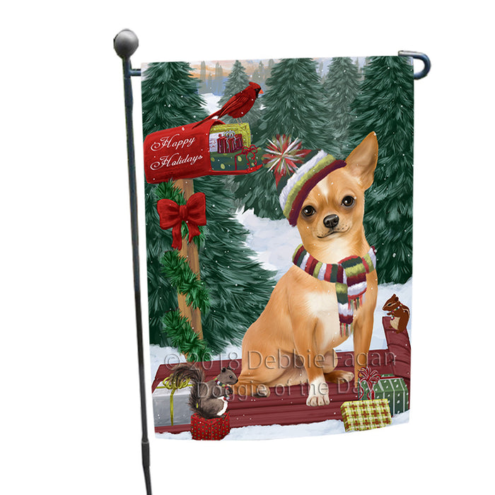 Merry Christmas Woodland Sled Chihuahua Dog Garden Flag GFLG55191