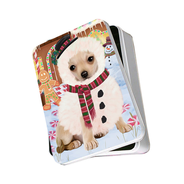 Christmas Gingerbread House Candyfest Chihuahua Dog Photo Storage Tin PITN56248