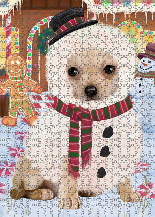 Christmas Gingerbread House Candyfest Chihuahua Dog Puzzle with Photo Tin PUZL93420