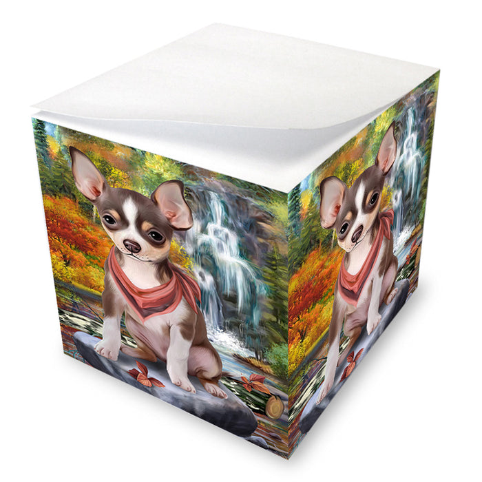 Scenic Waterfall Chihuahua Dog Note Cube NOC51857