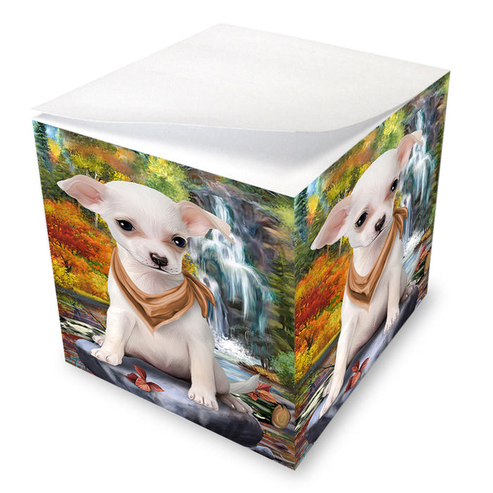 Scenic Waterfall Chihuahua Dog Note Cube NOC51858