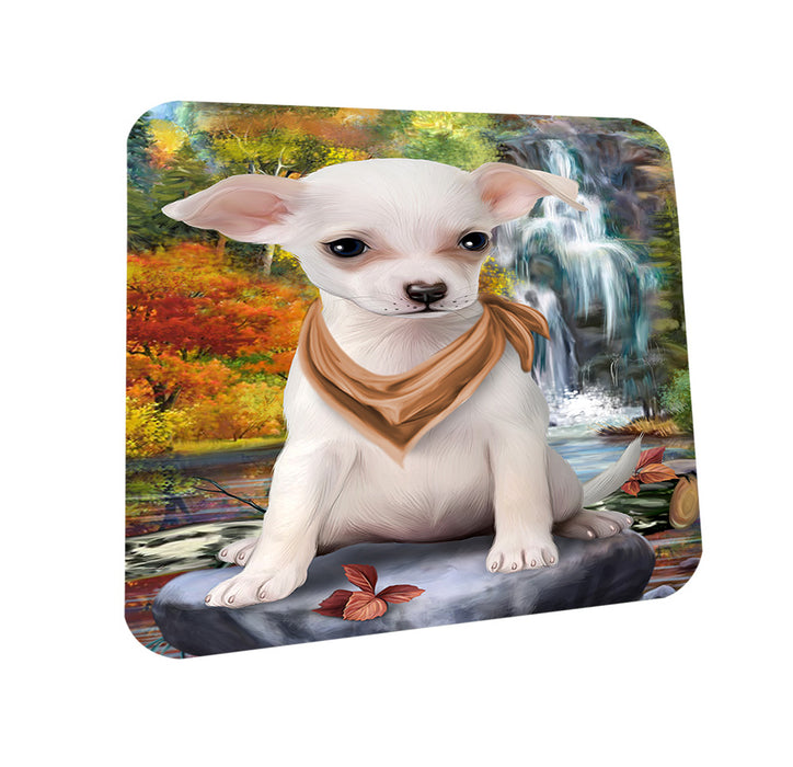 Scenic Waterfall Chihuahua Dog Coasters Set of 4 CST51817