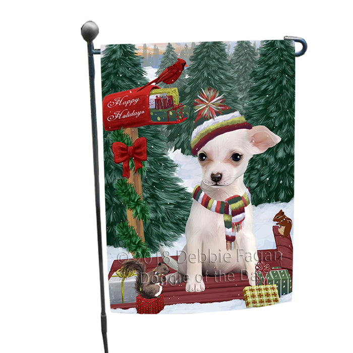Merry Christmas Woodland Sled Chihuahua Dog Garden Flag GFLG55192