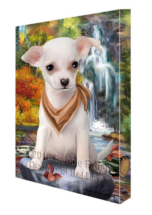 Scenic Waterfall Chihuahua Dog Canvas Print Wall Art Décor CVS83987