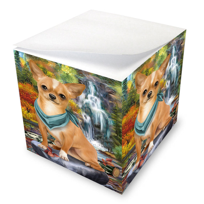 Scenic Waterfall Chihuahua Dog Note Cube NOC51859