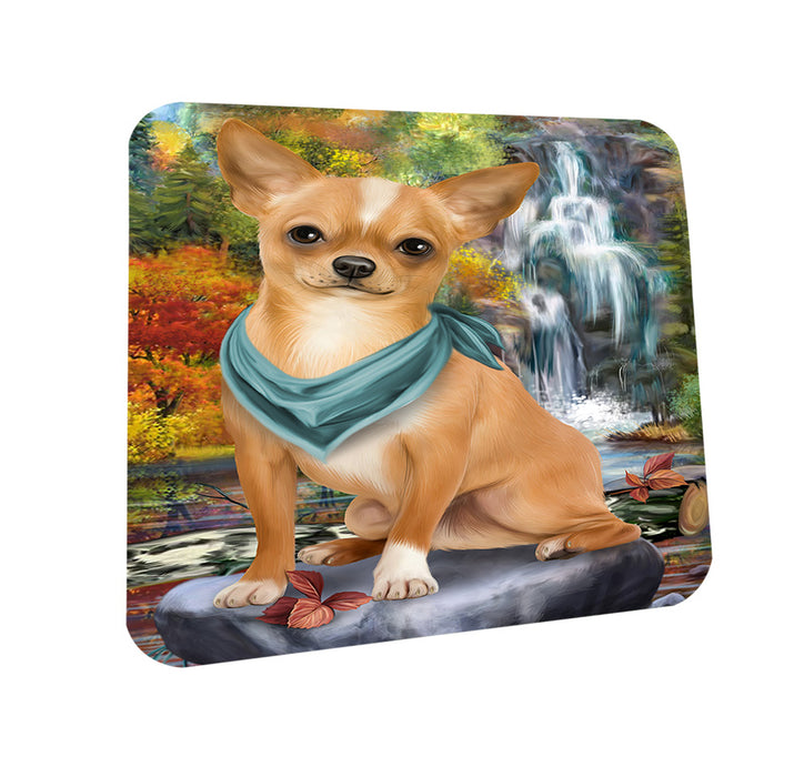 Scenic Waterfall Chihuahua Dog Coasters Set of 4 CST51818