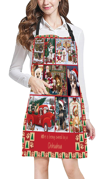 Love is Being Owned Christmas Chihuahua Dogs Apron
