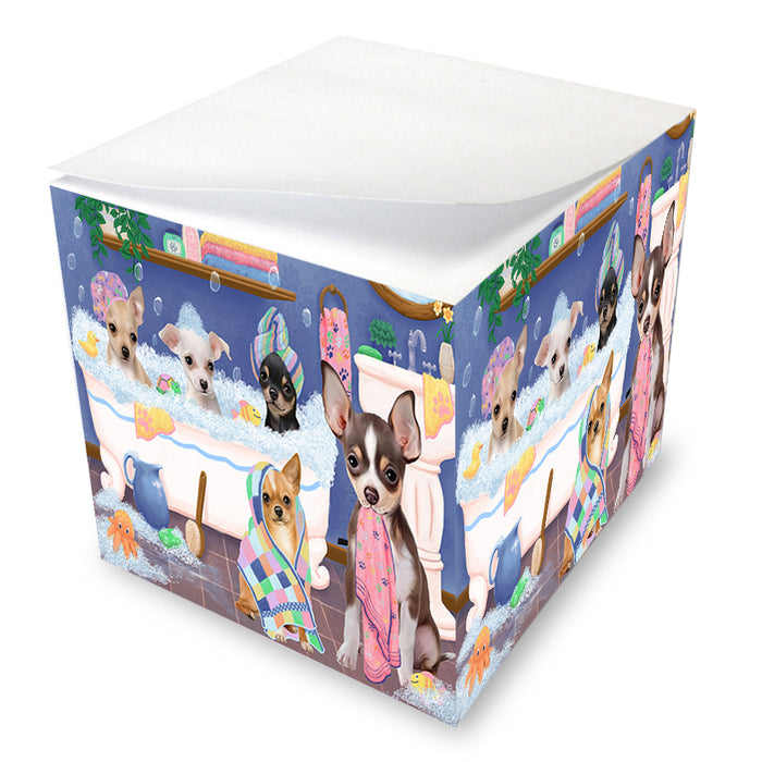 Rub A Dub Dogs In A Tub Chihuahuas Dog Note Cube NOC54852