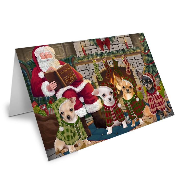 Christmas Cozy Holiday Tails Chihuahuas Dog Handmade Artwork Assorted Pets Greeting Cards and Note Cards with Envelopes for All Occasions and Holiday Seasons GCD69863