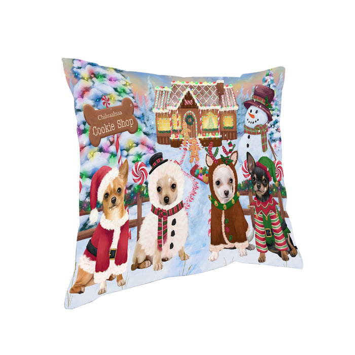 Holiday Gingerbread Cookie Shop Chihuahuas Dog Pillow PIL79860