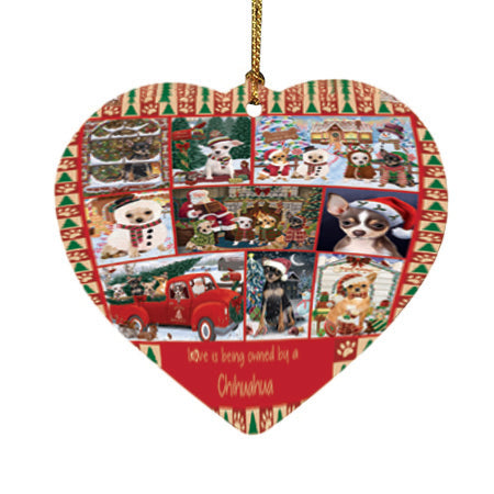 Love is Being Owned Christmas Chihuahua Dogs Heart Christmas Ornament HPOR57843