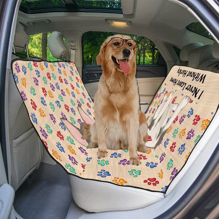 Personalized I Never Leave Home Paw Print Chihuahua Dogs Pet Back Car Seat Cover