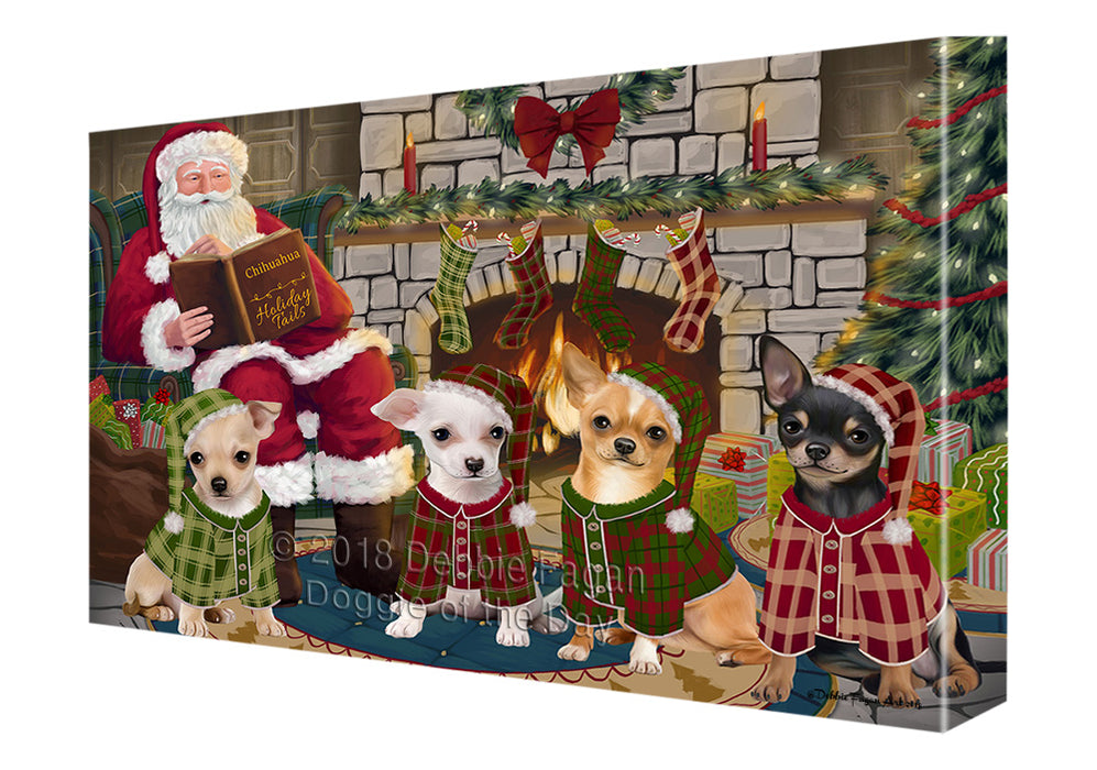 Christmas Cozy Holiday Tails Chihuahuas Dog Canvas Print Wall Art Décor CVS115973
