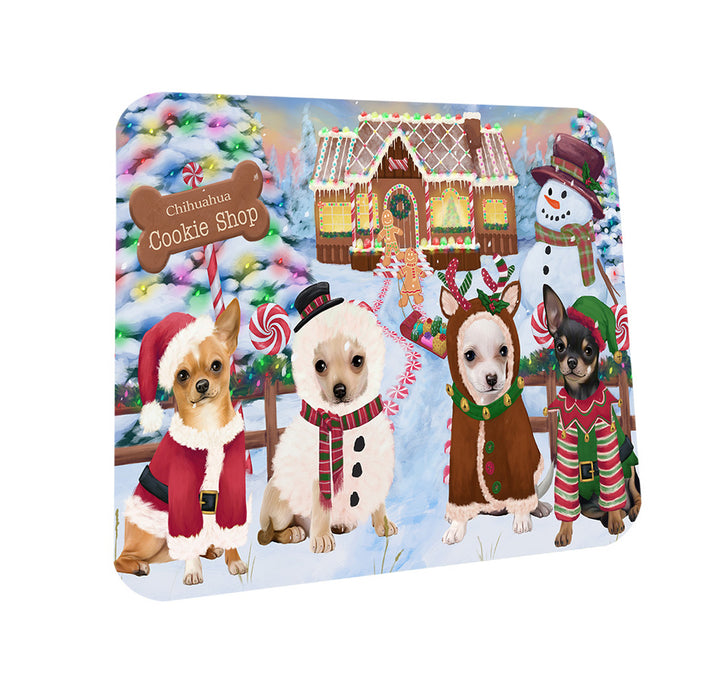 Holiday Gingerbread Cookie Shop Chihuahuas Dog Coasters Set of 4 CST56350