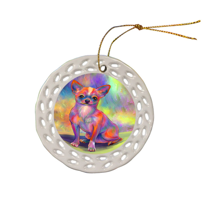 Paradise Wave Chihuahua Dog Ceramic Doily Ornament DPOR57058