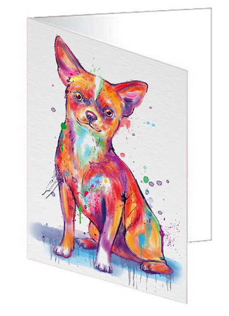 Watercolor Chihuahua Dog Handmade Artwork Assorted Pets Greeting Cards and Note Cards with Envelopes for All Occasions and Holiday Seasons GCD76757