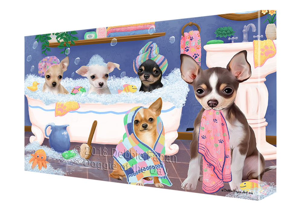 Rub A Dub Dogs In A Tub Chihuahuas Dog Canvas Print Wall Art Décor CVS133244