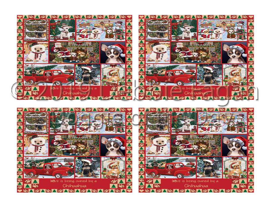 Love is Being Owned Christmas Chihuahua Dogs Placemat