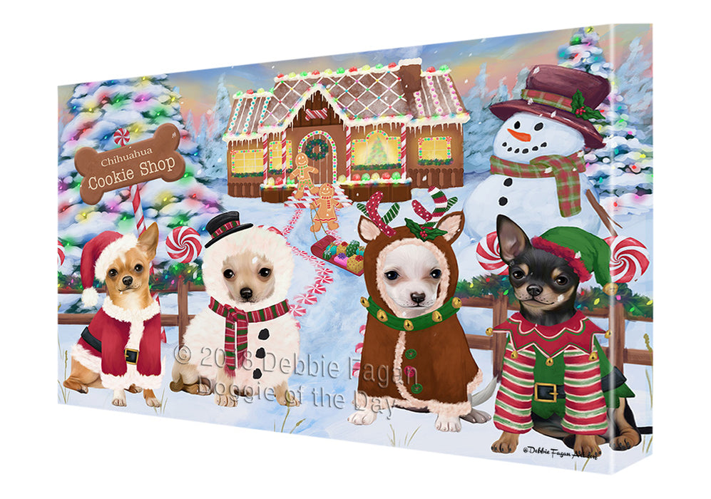 Holiday Gingerbread Cookie Shop Chihuahuas Dog Canvas Print Wall Art Décor CVS129752