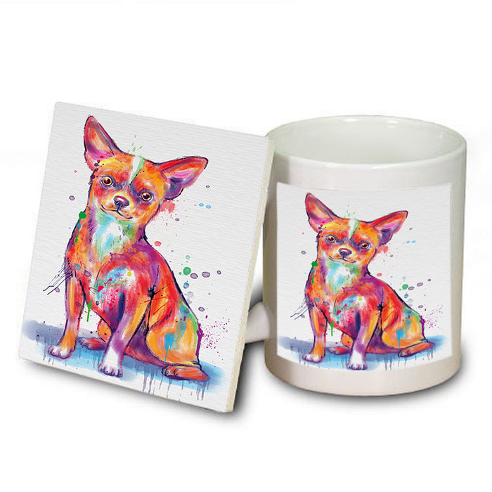 Watercolor Chihuahua Dog Mug and Coaster Set MUC57073