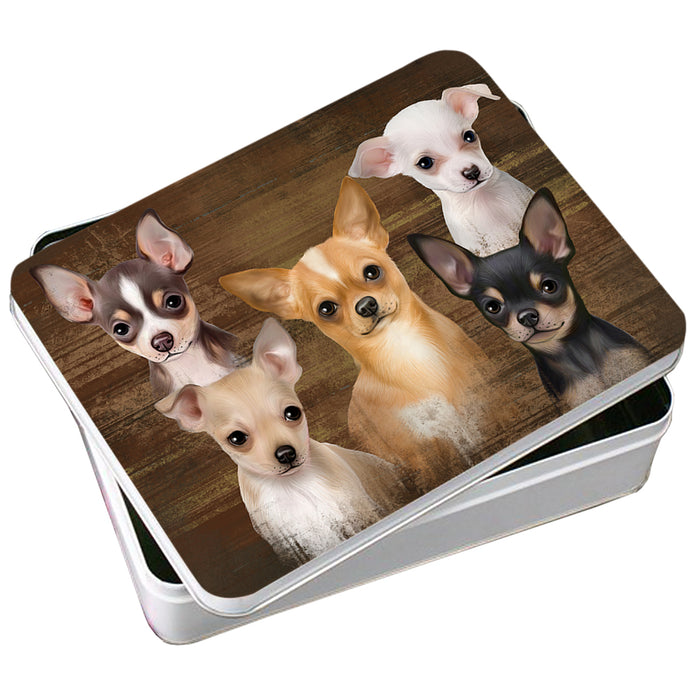 Rustic 5 Chihuahuas Dog Photo Storage Tin PITN49456