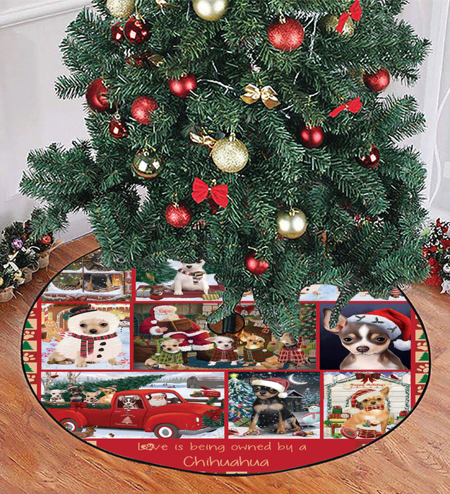 Love is Being Owned Christmas Chihuahua Dogs Tree Skirt