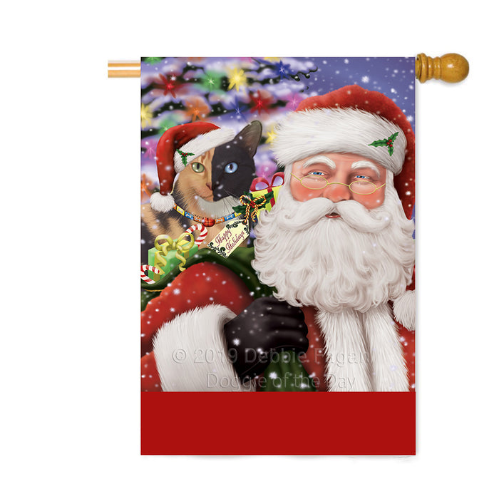Personalized Santa Carrying Chimera Cat and Christmas Presents Custom House Flag FLG-DOTD-A63445