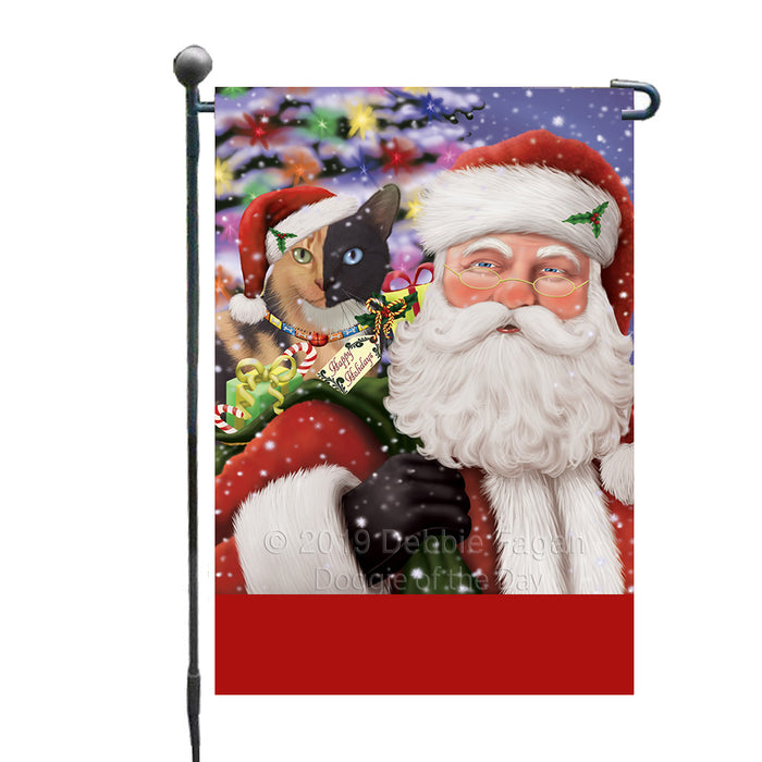 Personalized Santa Carrying Chimera Cat and Christmas Presents Custom Garden Flag GFLG63754