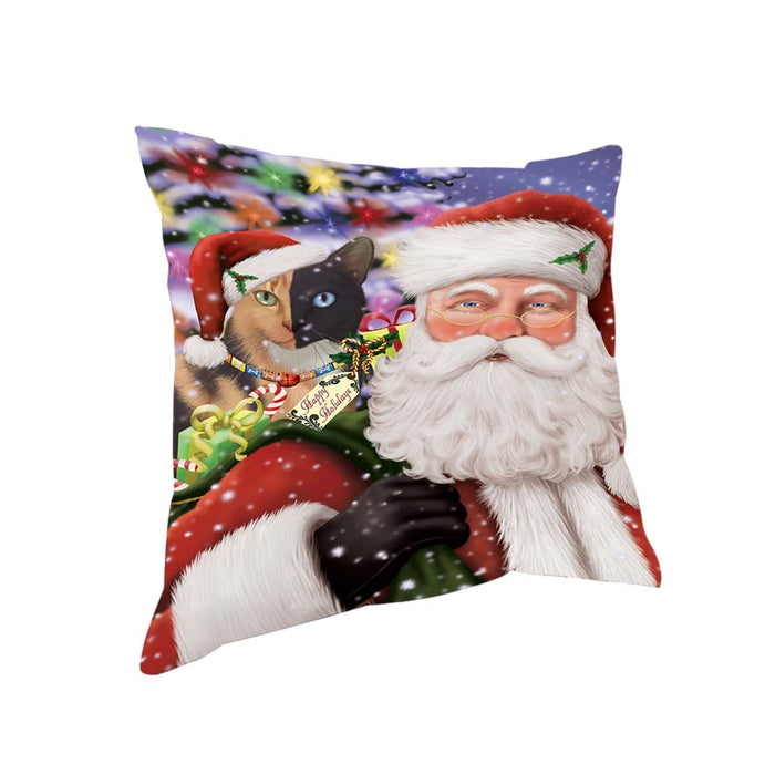 Santa Carrying Chimera Cat and Christmas Presents Pillow PIL70928