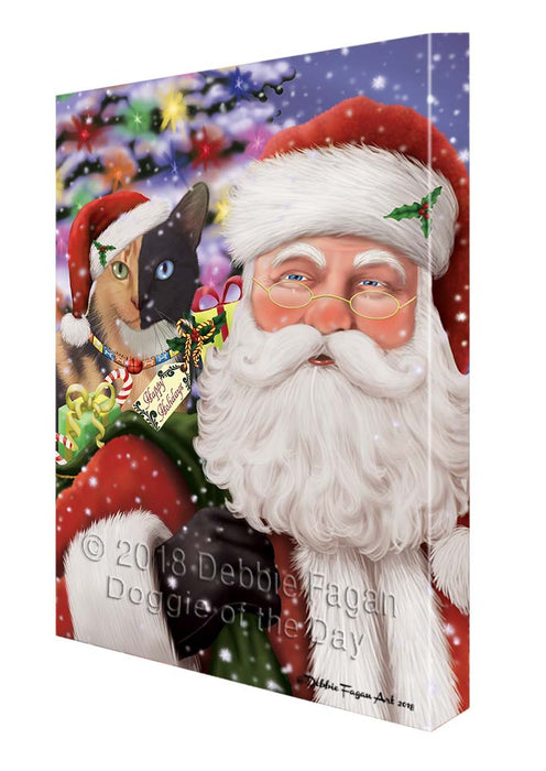Santa Carrying Chimera Cat and Christmas Presents Canvas Print Wall Art Décor CVS119429