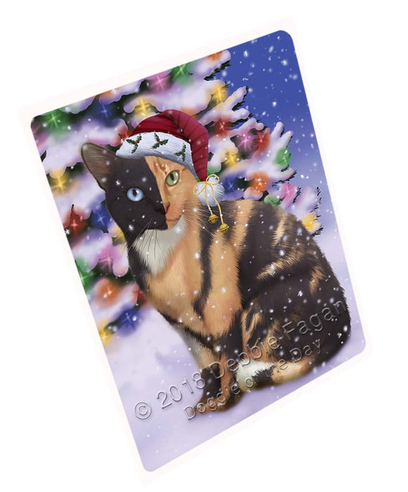 Winterland Wonderland Chimera Cat In Christmas Holiday Scenic Background Magnet MAG72231 (Small 5.5" x 4.25")