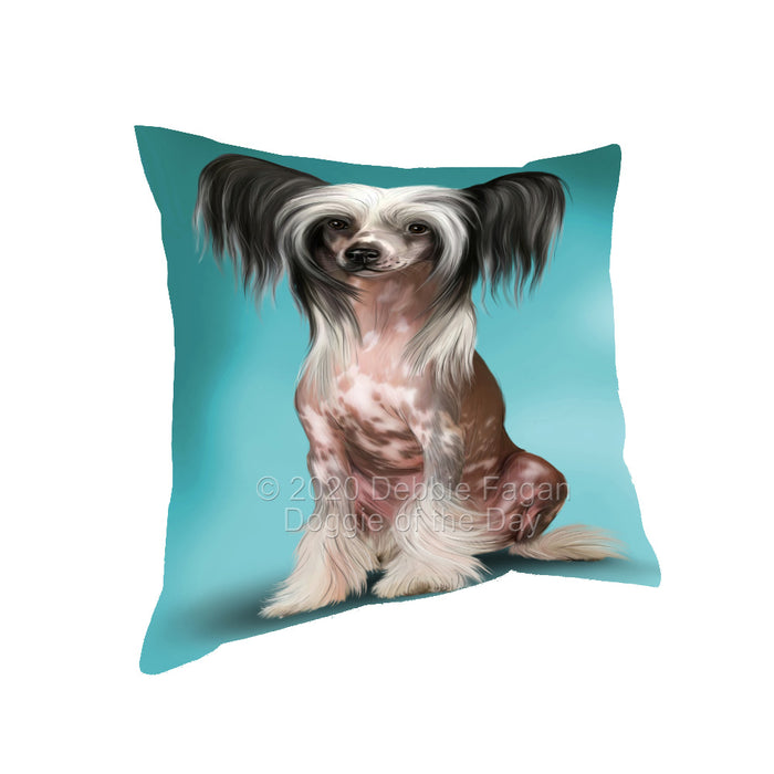 Chinese Crested Dog Pillow with Top Quality High-Resolution Images - Ultra Soft Pet Pillows for Sleeping - Reversible & Comfort - Ideal Gift for Dog Lover - Cushion for Sofa Couch Bed - 100% Polyester