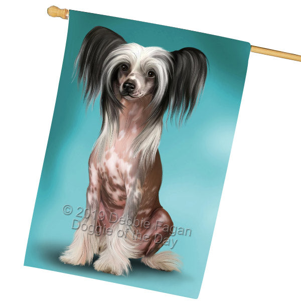 Chinese Crested Dog House Flag FLG65581