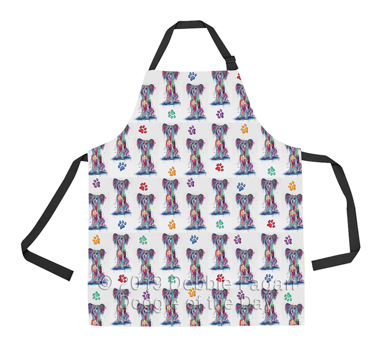 Watercolor Mini Chinese Crested Dogs Apron