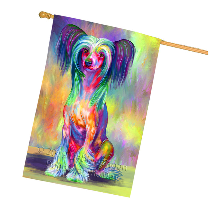 Paradise Wave Chinese Crested Dog House Flag FLG66459