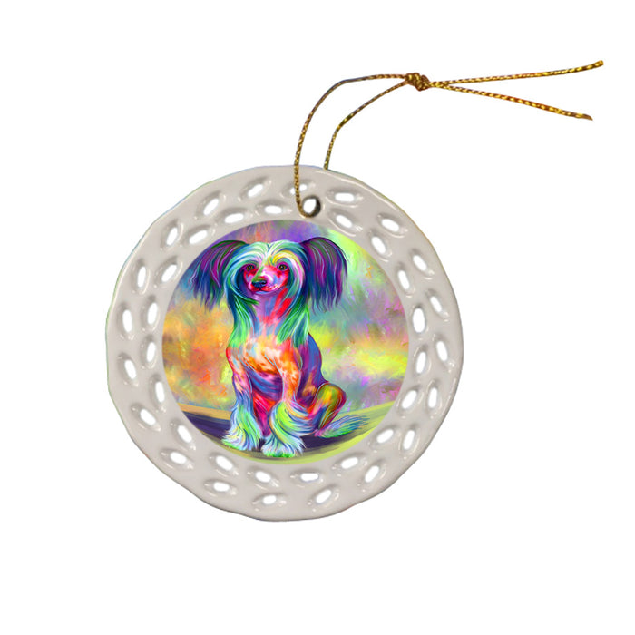 Paradise Wave Chinese Crested Dog Doily Ornament DPOR58390