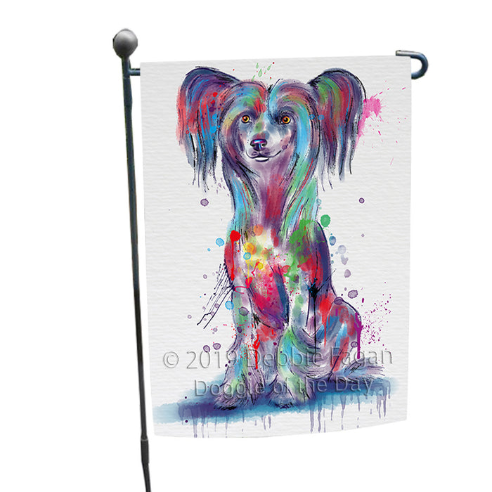 Watercolor Chinese Crested Dog Garden Flag GFLG66361