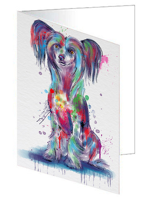 Watercolor Chinese Crested Dog Handmade Artwork Assorted Pets Greeting Cards and Note Cards with Envelopes for All Occasions and Holiday Seasons GCD79955
