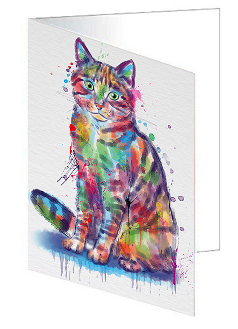 Watercolor Chinese Li Hua Cat Handmade Artwork Assorted Pets Greeting Cards and Note Cards with Envelopes for All Occasions and Holiday Seasons GCD79082