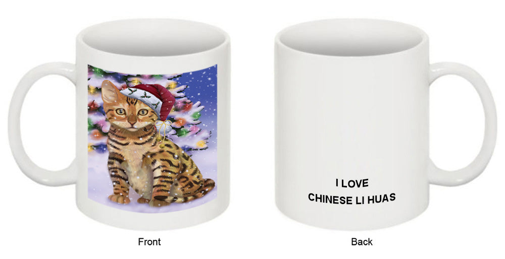 Winterland Wonderland Chinese Li Hua Cat In Christmas Holiday Scenic Background Coffee Mug MUG51097