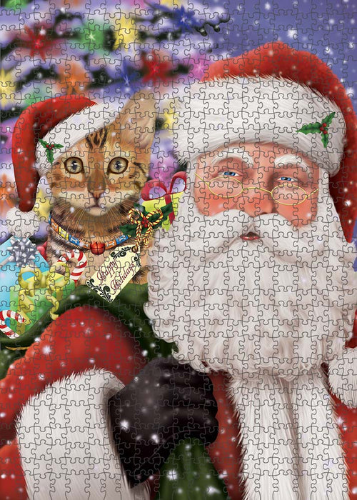 Santa Carrying Chinese Li Hua Cat and Christmas Presents Puzzle  PUZL90208