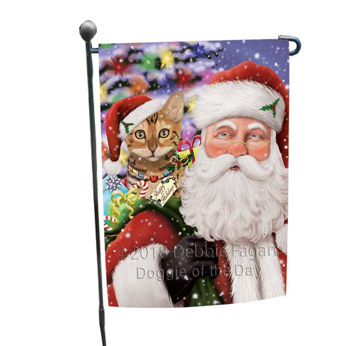 Santa Carrying Chinese Li Hua Cat and Christmas Presents